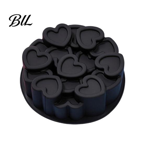 Smooth Release Cake Pan Silicone Mold Flexible Food Grade Baking for Oven And Freezer Safe Non-Stick Heart Shape Dessert Mousse Cookies Jelly