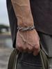Vintage Thai Silver Hammered Weave Bangle Bracelet For Men Women Hip Hop Fashion New Jewelry Gift Party Glamorous