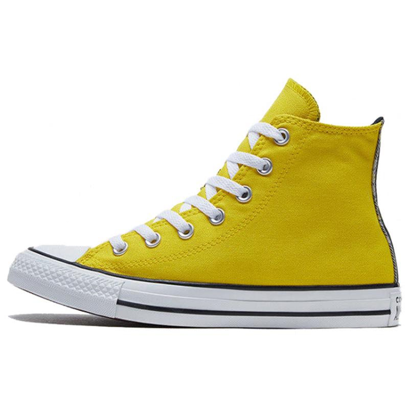 Converse Chuck Taylor All Star Круглый носок Шнуровка Нескользящие Износостойкие Дышащие Высокие эспадрильи Женские Желтые