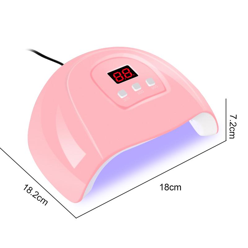 Портативная розовая машина для сушки ногтей 36 Вт, УФ-светодиодная лампа 30/60/90 s, таймер, USB-кабель для домашнего использования, сушилка для УФ-гель-лака для ногтей, светодиодная лампа для ногтей, инструмент