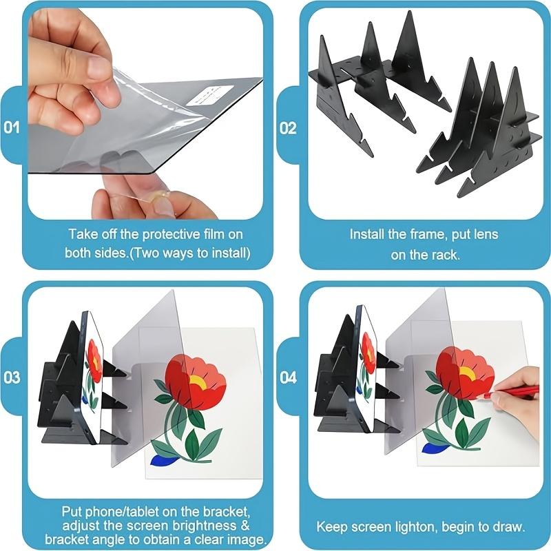 1 шт. Портативный оптический планшет для рисования Пластиковая доска для отслеживания изображений с регулируемой подставкой для начинающих скетчеров Художественный мольберт