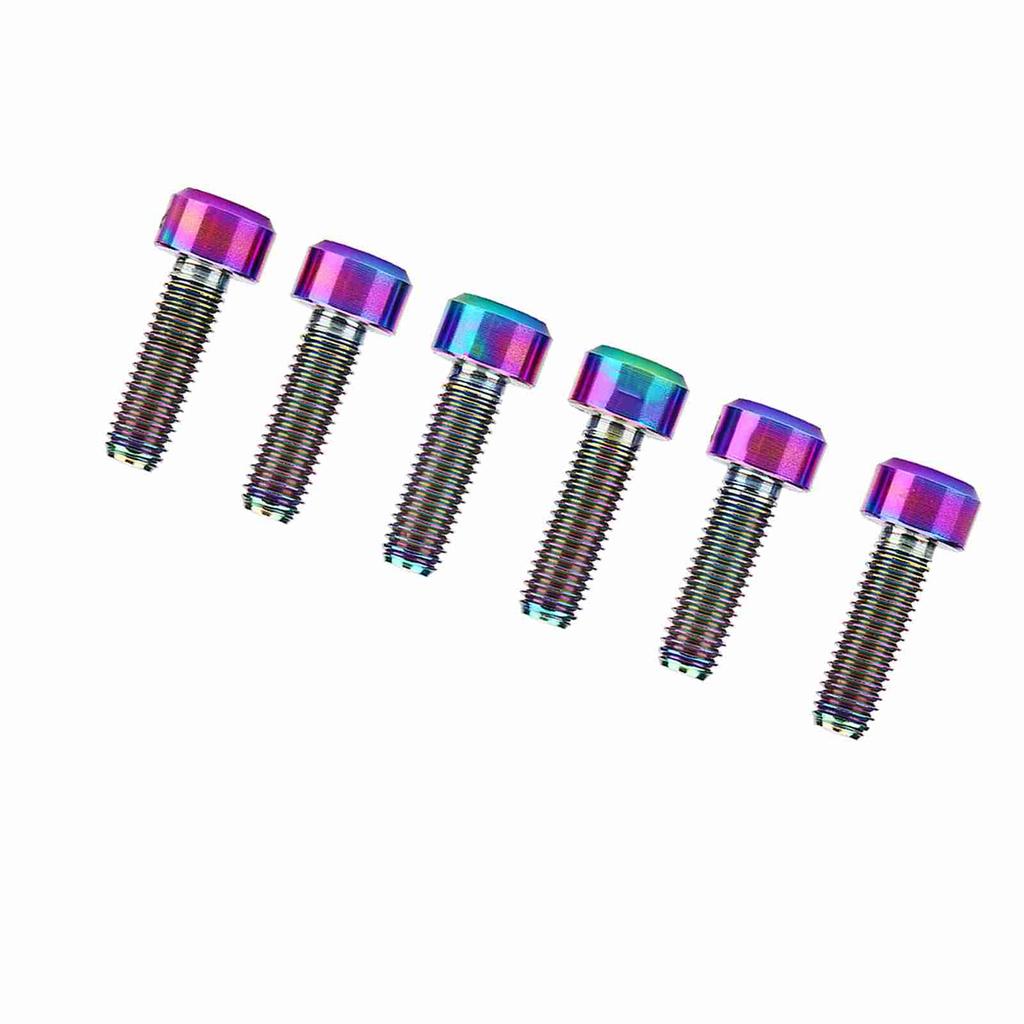 Набор из 6 шт. M5*16 мм титанового сплава для велосипеда с фиксированным выносом руля для горного велосипеда (Многоцветный)