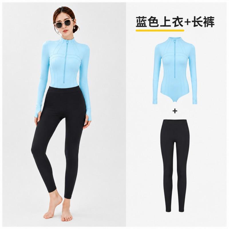 Womens UPF 50 Long Sleeve Rash Guard Swimsuit Full Body Sun Protection Dive Suit Quick Dry