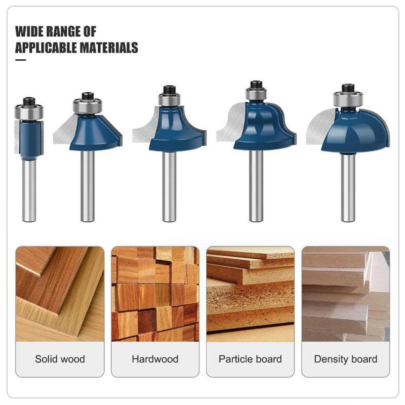 Набор фрез с хвостовиком 6 мм, обрезка, прямой круглый угол, коробка, фрезы для фаски, фрезы, карбид вольфрама, деревообрабатывающие инструменты