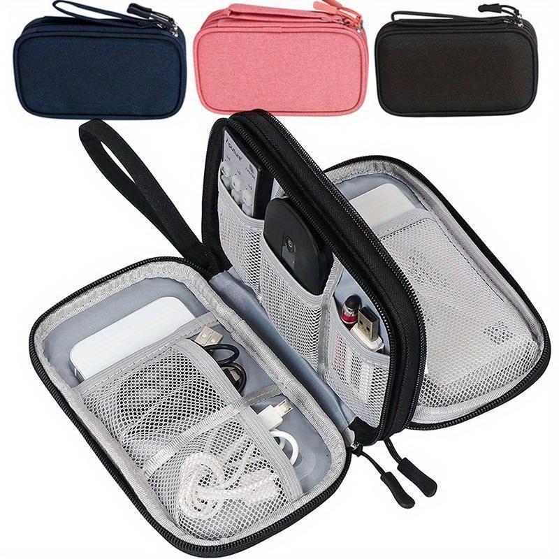 Travel Organizer Bag Cable Storage Organizers Pouch Carry Case Portable Waterproof Double Layers Storage Bags for Cable Cord