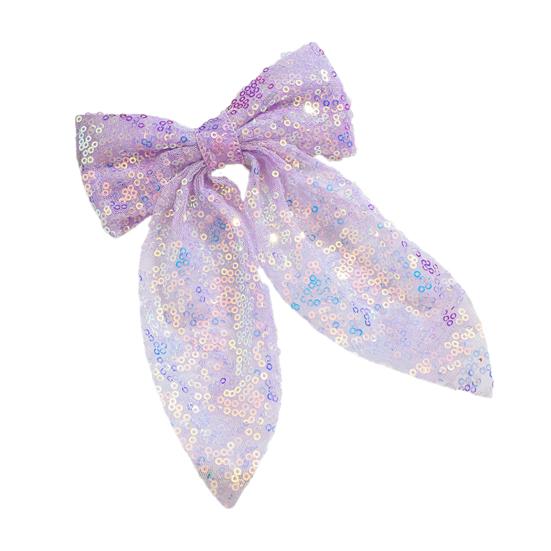 Girls Hair Pin Shiny Sequins Lightweight Breathable Fabric Hair Clip Bow Hair Accessories Party Photo Prop