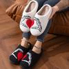 Fashion Winter Valentine's Day Funny Love Women Slippers Indoor Bedroom Warm Soft Comfy Slipper Concise Couple Fashion Flat Plush Shoes