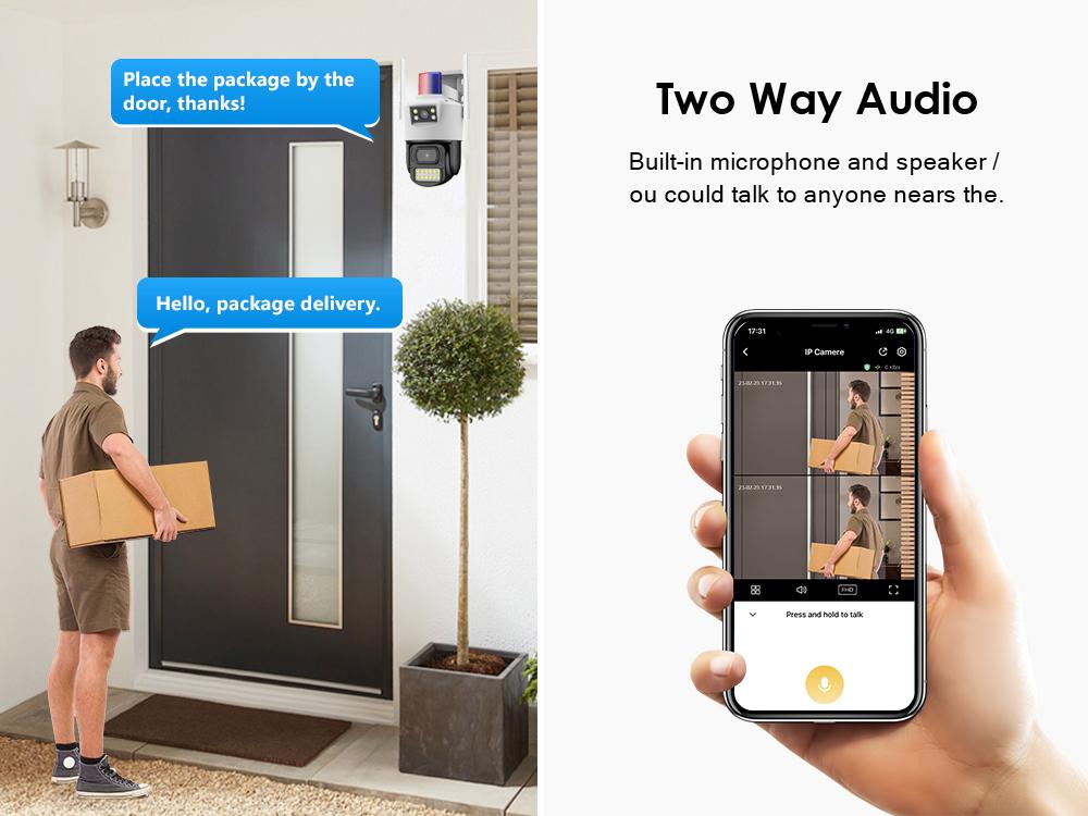 Новая SIM-карта 4G камера 8MP 4K двойной объектив CCTV беспроводная уличная камера Securiy поддержка AI гуманоидного обнаружения движения PTZ V380 Pro видеокамера