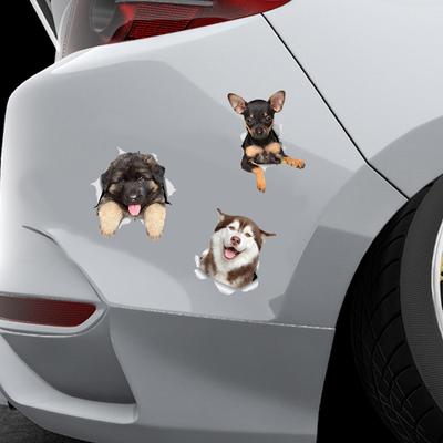 3D Наклейка Царапины Наклейка Реалистичный Щенок Декоративная Наклейка Автомобиль Электромобиль Кузов Ноутбук Холодильник Туалетная Наклейка