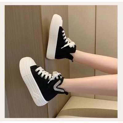 Большие размеры 35-40 Модные туфли цвета конфет, женские высокие кроссовки, блестящие парусиновые женские туфли на плоской подошве, ботильоны на платформе, корзина для женщин