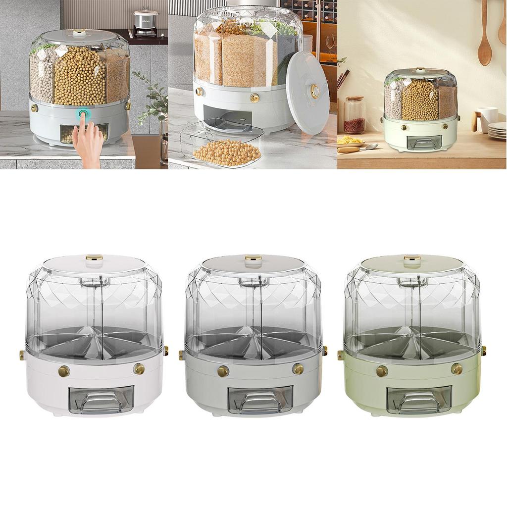 Cereal Dispenser Container Top Pantry Oatmeal Food Storage Organizer White
