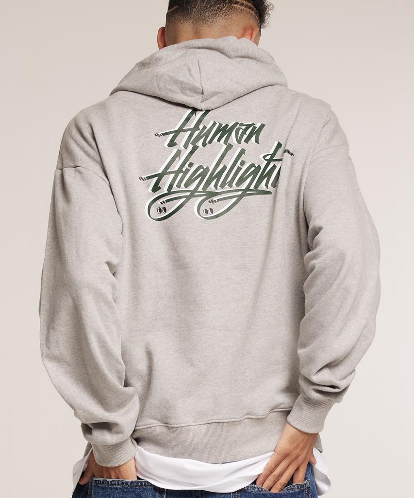 Худи с логотипом Human Highlight Серый Зеленый