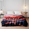 Fiery Sky Reflection Over Frozen Lake Flannel blanket for bedroom, living room, sofa, and nap sofas.