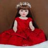 22-дюймовая полностью виниловая кукла реборн, милая кукла для маленьких девочек, красное платье принцессы, детская сменная одежда, кукла, игрушка-товарищ для малышей, подарок на день рождения и праздник