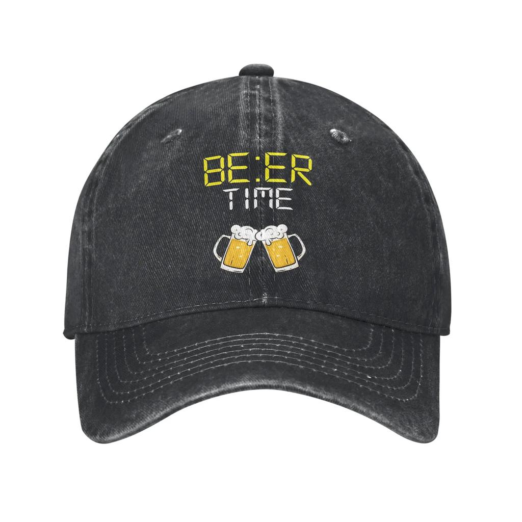 Retro Beer Oclock Baseball Caps Unisex Women Distressed Washed Headwear Outdoor All Seasons Travel Unstructured Soft Caps Hat