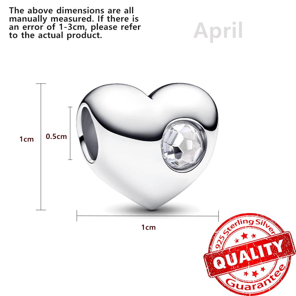 Мелкая медь Двенадцать камней-талисманов Сердце Бусины Шарм Подходит для оригинального браслета Женский Подростковый Милое Ожерелье Ювелирные Аксессуары