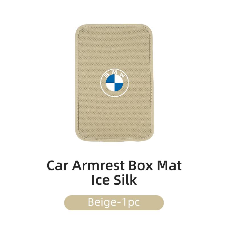 DBTW9 2025 Hot Car Interior Armrest Box Cover Console Ice Silk Booster Storage Pad For BMW E46 E90 E60 F30 F10 E39 E36 F20 E87 E90 E70