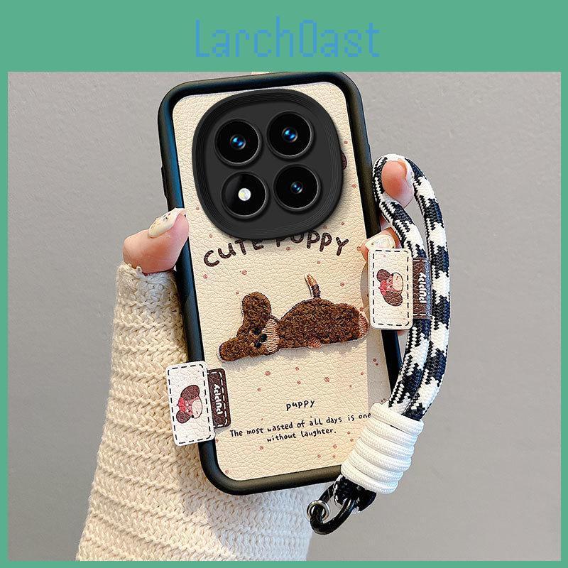 Keysion Plush Cartoon Embroidery Cute Case For Redmi Note 14 Pro 5g 14 Pro With Lanyard Shockproof Phone Cover For Xiaomi Poco X7
