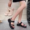 New One-word Sandals for Women's Outer Wear, New Open-toed Thick-soled Sand In Summer
