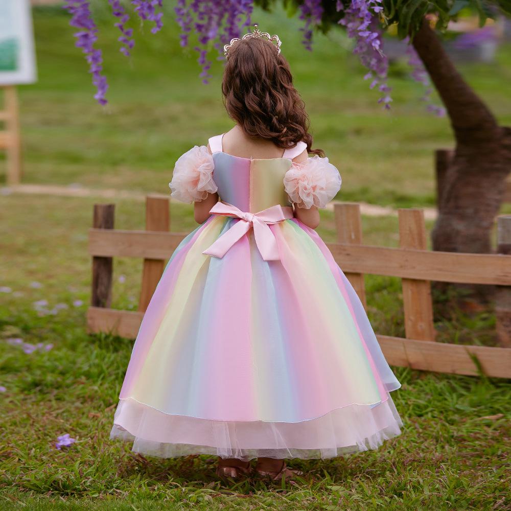 Платье для девочек 8-12 лет, новое осенне-зимнее платье для маленьких детей, платье принцессы на Хэллоуин, платье для свадебной вечеринки, юбка-пачка с цветочным узором для девочек