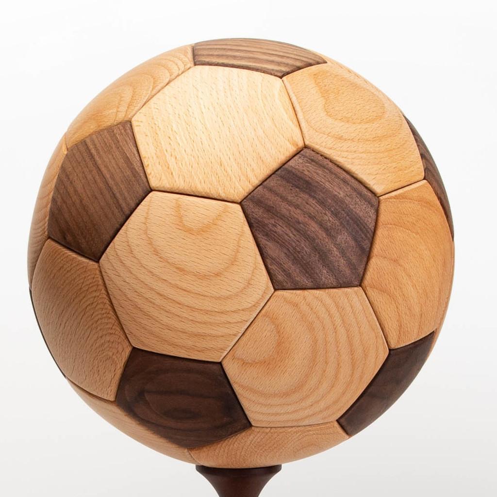Teak Wood Soccer Decor With Traditional Joinery For Childrens Room And Gift