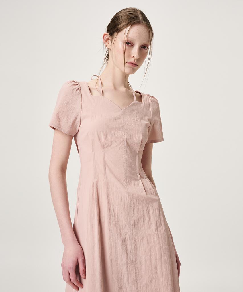 Etmont Heart Neck Strap Dress, Pink