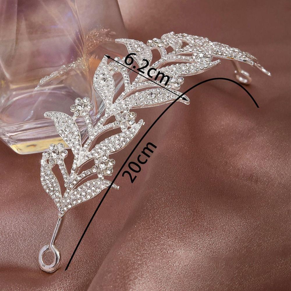 Ручная работа Хрустальные листья Повязка на голову Свадебная Барочная Тиара Украшение для волос Свадебная корона