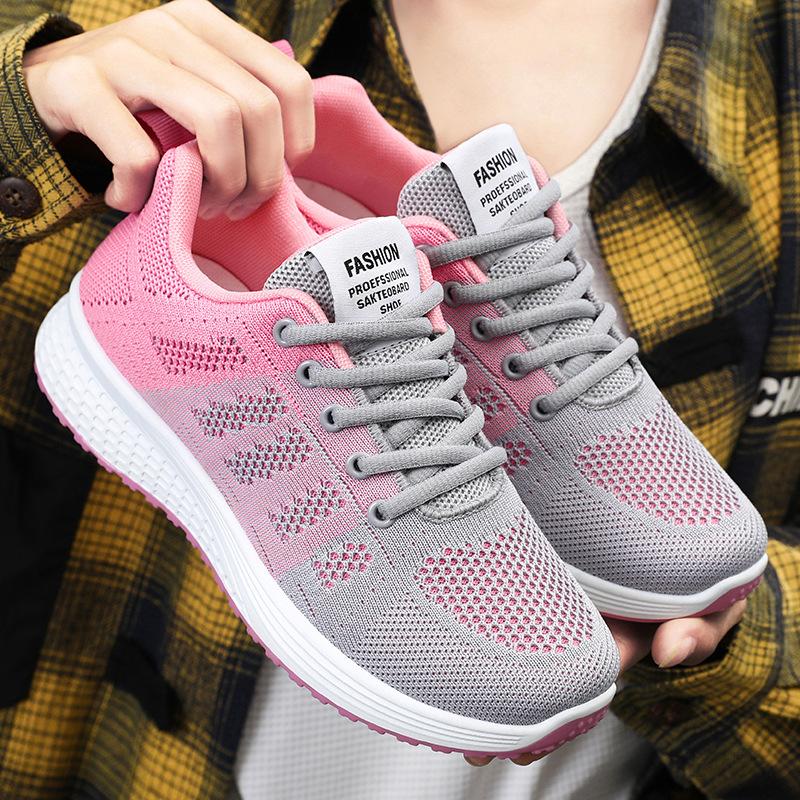 Shoes Women's Spring Single Shoe Casual Student Breathable Comfortable Flying Woven Sneakers