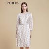 PORTS Elegant Printed Midi Dress