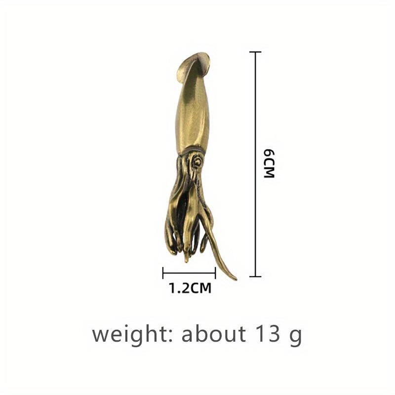1PC Brass Squid Cuttlefish Mini Decorative Figurines Cute Marine Animals Desk Decoration Craft Collection Souvenirs Home Decor