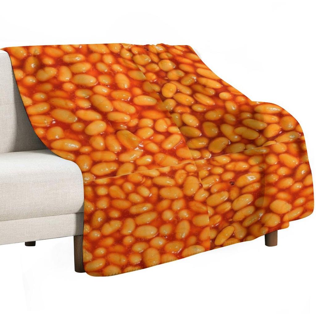 Baked Beans Throw Blanket Multi Purpose Soft Warm Blanket for Home Travel