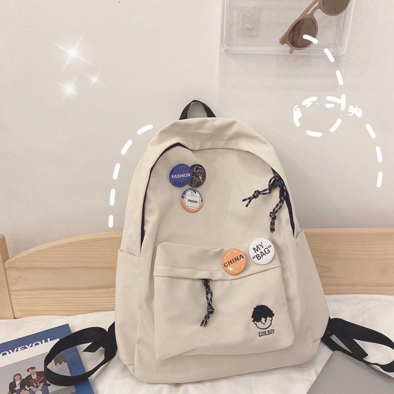 Solid Color Shoulder Baglarge Capacity Travel Backpack Leisure Student Junior