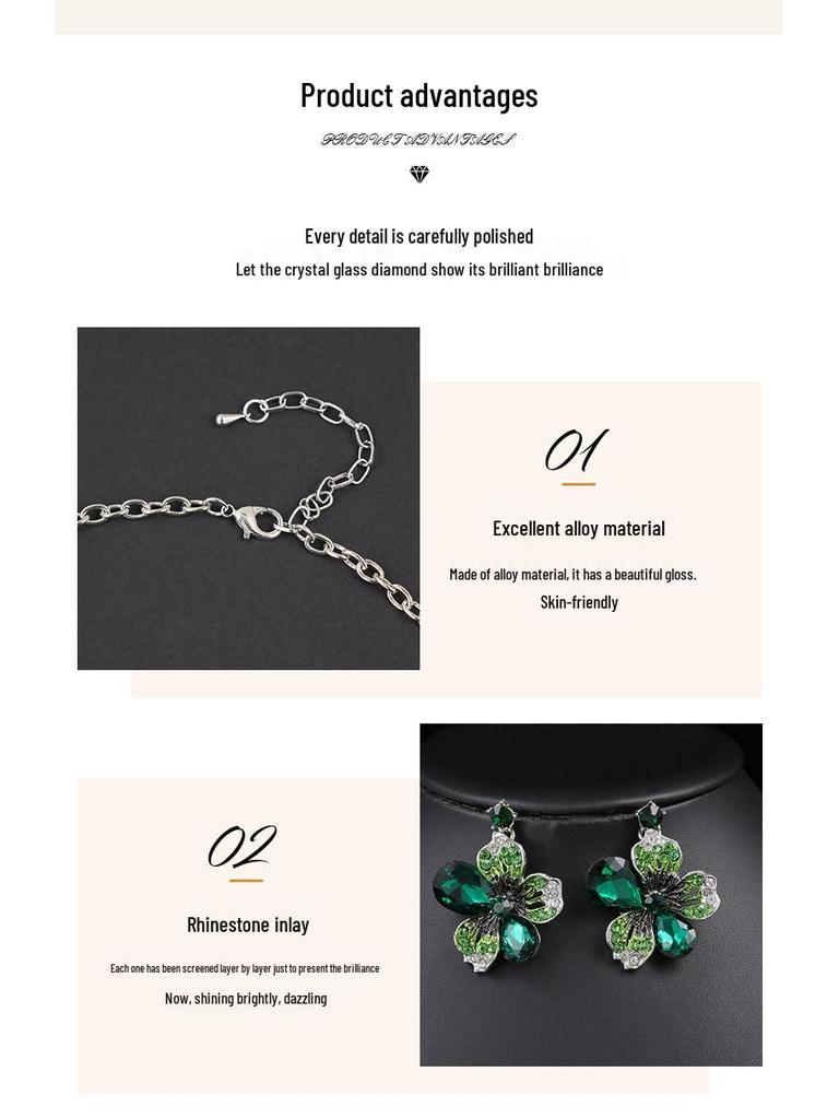 Роскошный ретро-набор хрустальных ожерелий: Аксессуары для европейских и американских вечерних платьев