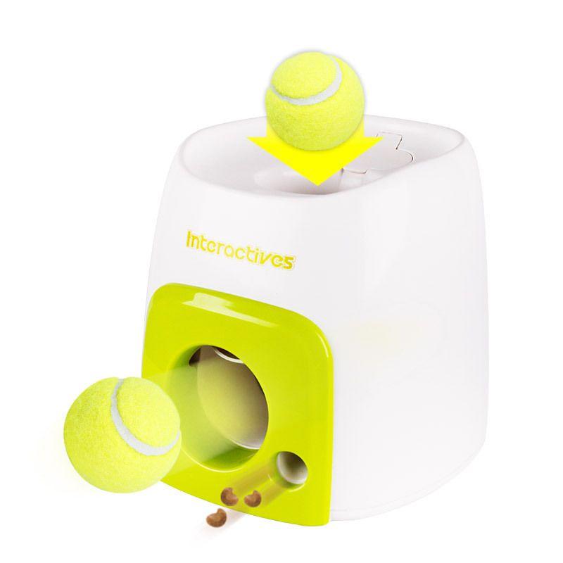 Interactive Pet Dog Food Dispenser Tennis Ball Reward Fetch Toy For Training And Fun