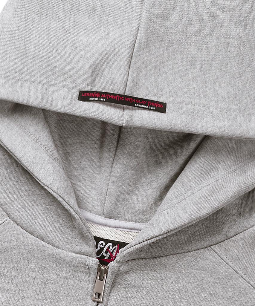 Серый укороченный худи на молнии Lerenne Cross Crop Hood Zip-Up