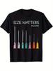 Size Matters NurseLife Colorful Syringe Design TShirt 100 Cotton ONeck Short Sleeve Summer Casual Unisexs Tshirt Streetwear