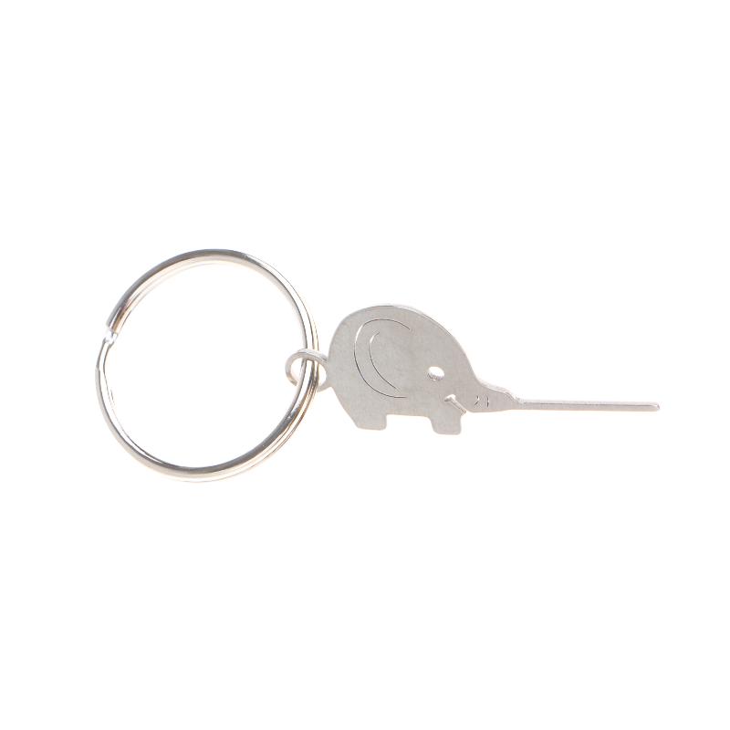 Universal SIM Card Ejector Keychain with Stainless Steel Elephant for Quick Access