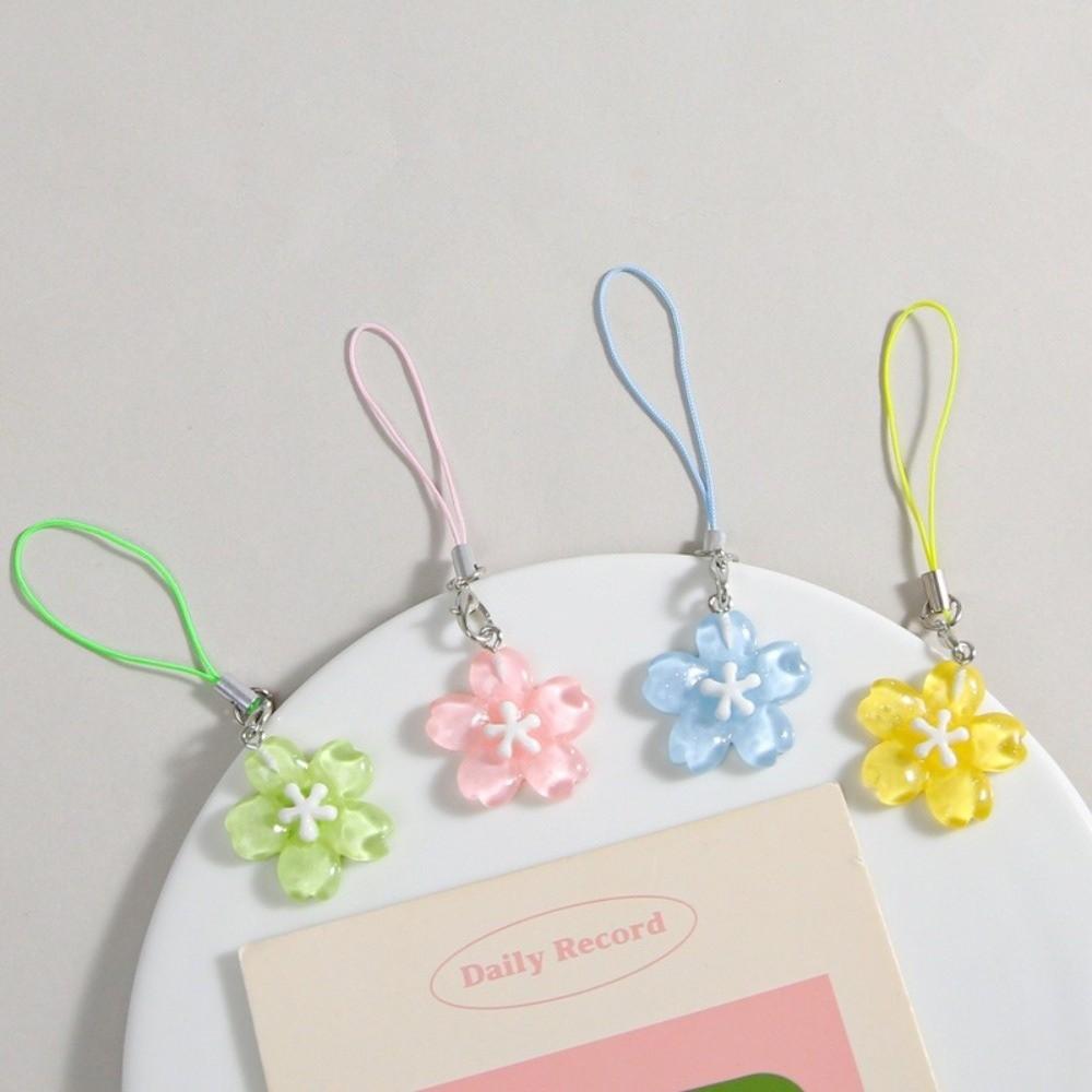 Resin Cherry Blossom Keychain INS Keyring New Mobile Phone Lanyard Gift