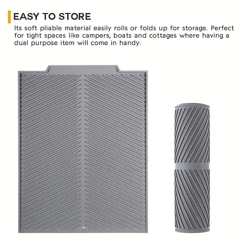 Silicone Draining Mat Dish Drying Mat Folding Draining Pad Kitchen Drainer Mat Heat Resistant Pot Mat