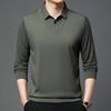 Men S Fake Two Piece Striped Long Sleeve Polo Shirt
