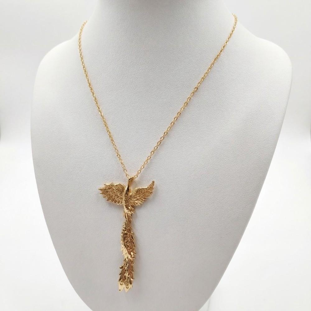 Exaggerated Phoenix Wings Necklace Gold Color Jewelry Set New Long Tassel Earrings  Women