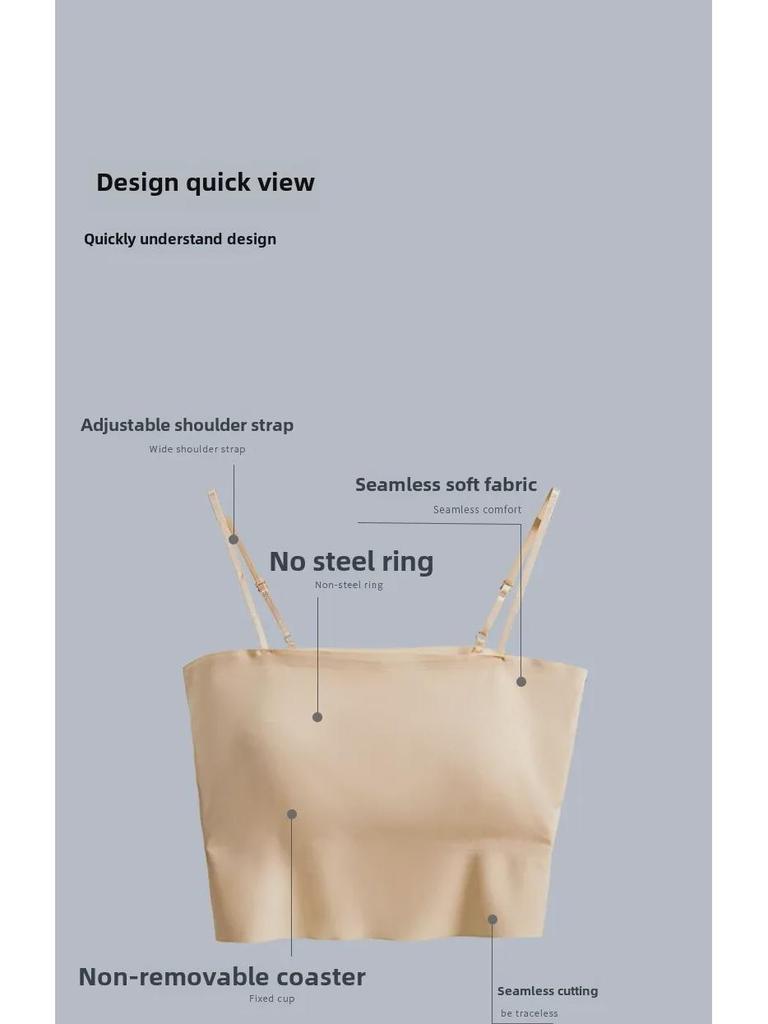 Seamless One-Shoulder Ice Silk Tube Top Camisole - Light Sports Style for Summer