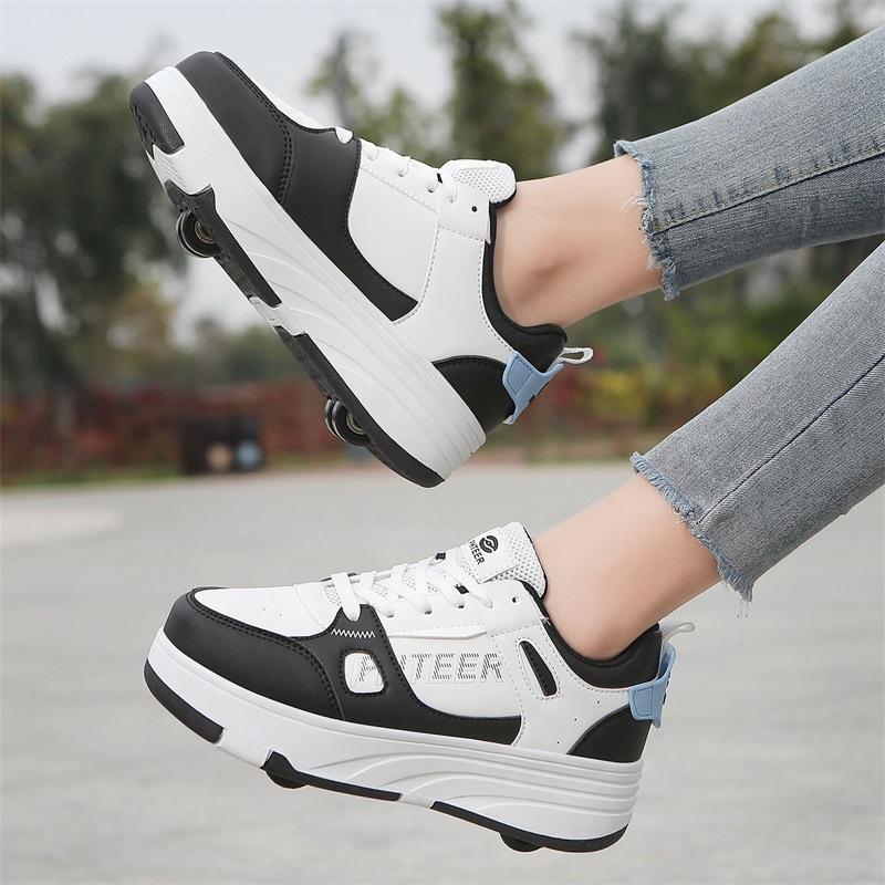 Children Kids Sneakers with Four Wheels Roller Skate Walking Shoes Ultra-Light Boys Girls Sports Shoes 189
