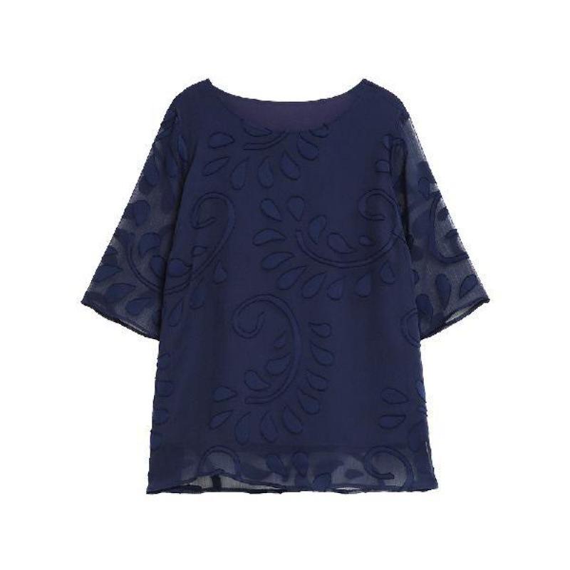 Свободная блузка, летняя повседневная рубашка с коротким рукавом, стильная лоскутная рубашка с круглым вырезом для поездок на работу и обратно