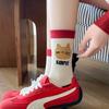 Designer Socks Korean Style Cute Cartoon Polka Dot Cat Socks Women's Trendy Japanese Pure Cotton Fun Quirky Mid-Calf Socks