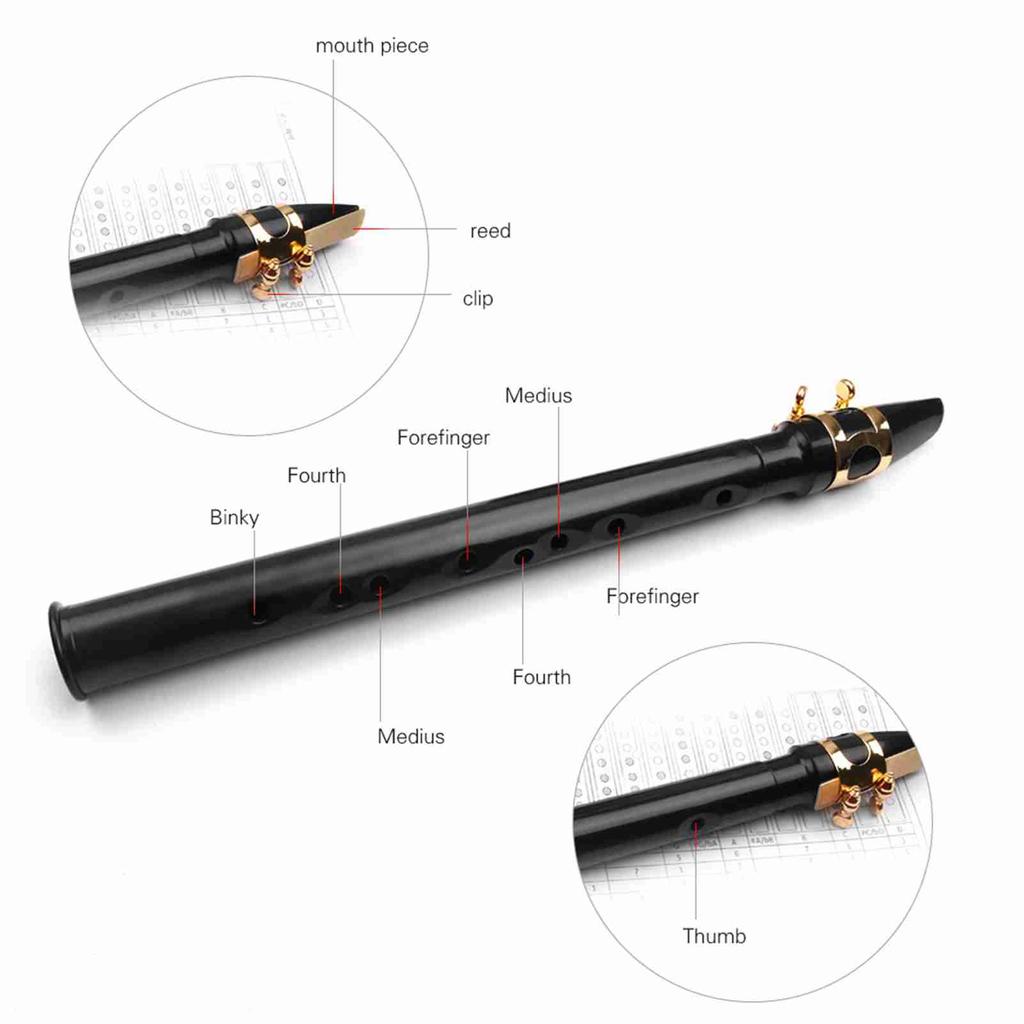 Белый мини-карманный саксофон Портативный маленький сакс с черной сумкой для переноски Духовой инструмент
