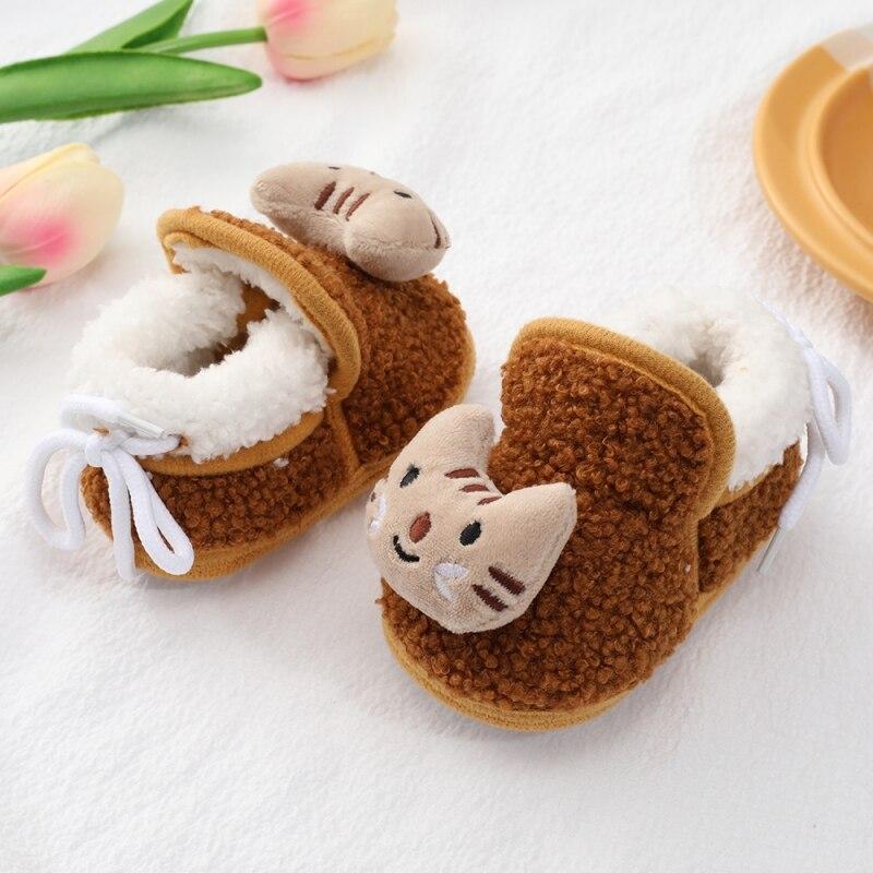 Детская обувь, пушистые тапочки для маленьких мальчиков и девочек, теплые милые домашние тапочки с героями мультфильмов, нечеткая обувь, обувь для кроватки для малышей, От 0 до 18 месяцев