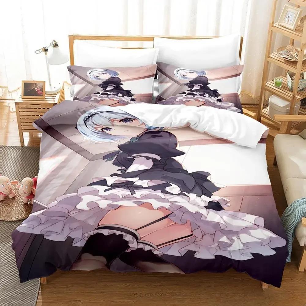 3D Anime The Ryuo's Work Is Never Done! Bedding Set Single Twin Full Queen King Size Bed Set Adult Kid Bedroom Duvet Cover Sets