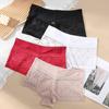 Women's Traceless Mid Waist Underwear Lace Girl Thin Breathable Pure Cotton Underpants Fashion Triangle Panties