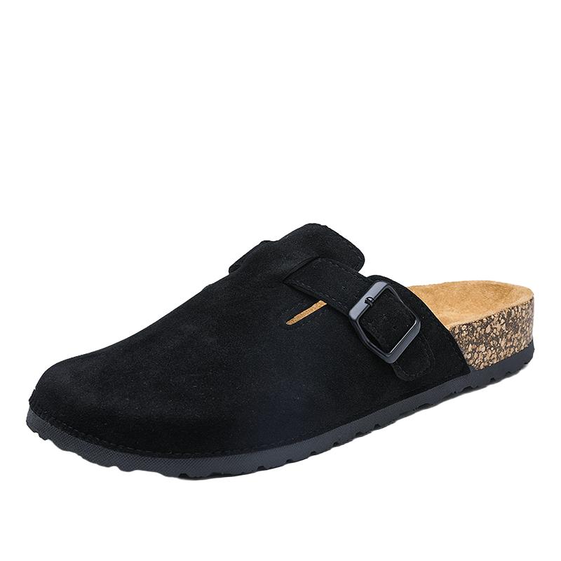 Роскошные кожаные сандалии летние женские мюли тапочки сабо тапочки классические пряжки пробковые шлепанцы тапочки женские тапочки 35-43